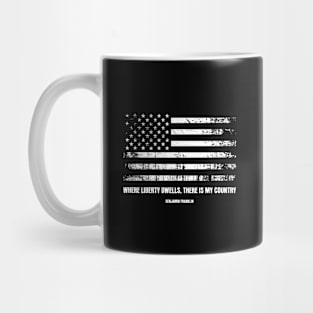 American flag, Benjamin Franklin Mug